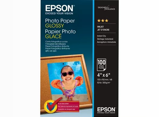 Epson Glossy Photo Paper (100 x 150mm), 200gsm, 100 sheets