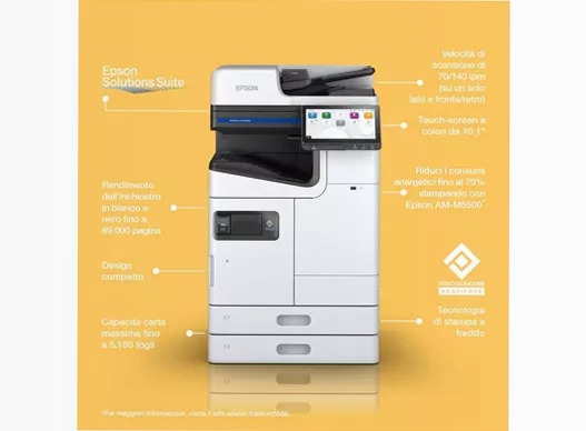 WorkForce Enterprise AM-M5500 A3 monocromatica, compatta e a bassi consumi energetici1 55ppm