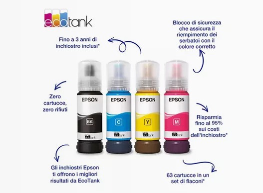 104 EcoTank Ink Series (WE) (Flaconi di inchiostro 4 colori 104 Inks)