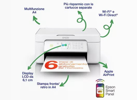 Epson XP-4205 - Multifunzione Wi-Fi Direct 100fogli A4 Cartucce 42ppm