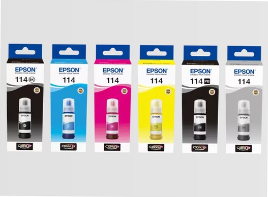Flaconi inchiostro EcoTank Epson serie 114