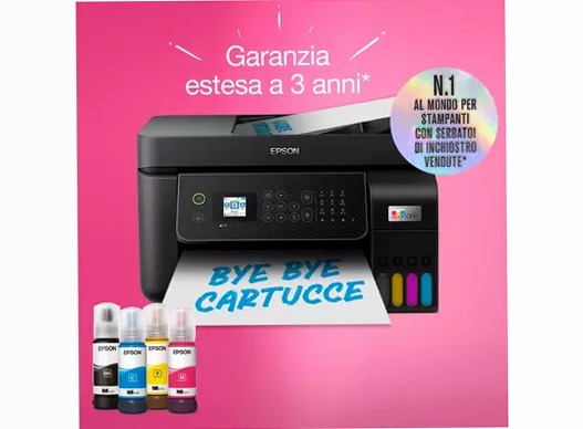 EcoTank ET-4800 stampante multifunzione A4 Wi-Fi con serbatoi di inchiostro, fino a 3 anni di inchiostro incluso 100fogli 33ppm
