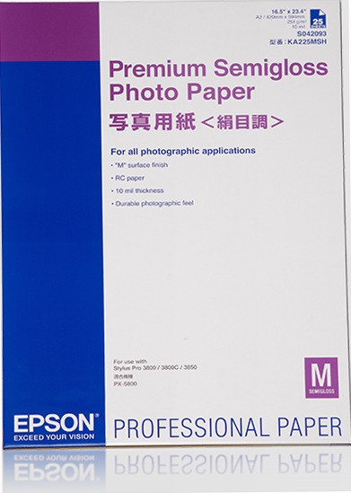Premium Semigloss Photo Paper, DIN A2, 250g/m2, 25 Sheets