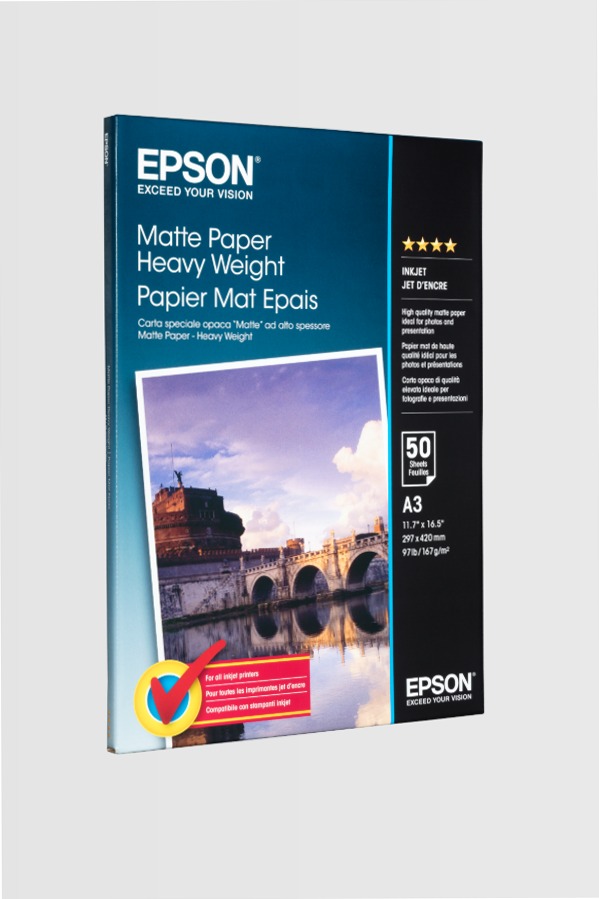 Matte Paper Heavy Weight, DIN A3+, 167g/m2, 50 Sheets
