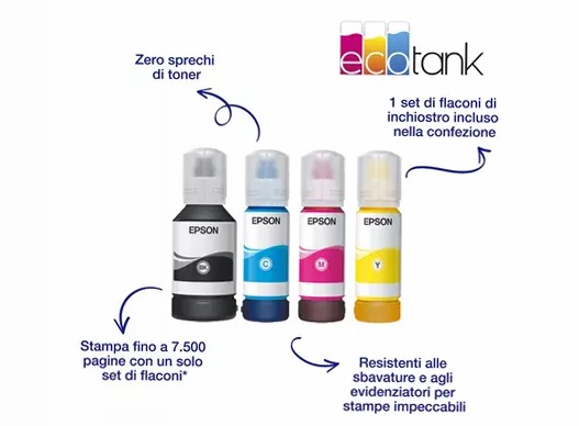 EcoTank ET-5805 Stampante multifunzione A4 Wi-Fi con serbatoi di inchiostro e fax 550fogli 32ppm