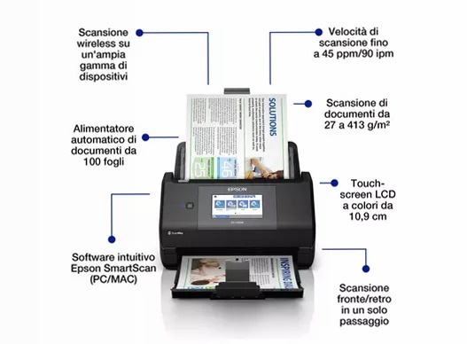 Scanner A4 fronte/retro automatico WorkForce ES-590W