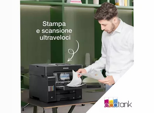 Stampante multifunzione A4 Wi-Fi con serbatoi di inchiostro e fax EcoTank ET-5850 550fogli 32ppm