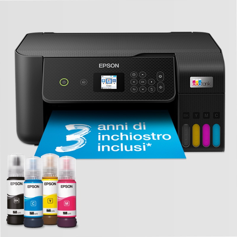 EcoTank ET-2820 stampante multifunzione A4 Wi-Fi con serbatoi di inchiostro, fino a 3 anni di inchiostro inclusi 100fogli 33ppm