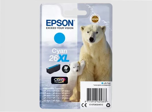 Singlepack Cyan 26XL Claria Premium Ink