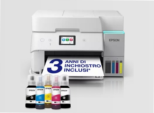 EcoTank ET-4956 Stampante multifunzione bianca A4 Wi-Fi con serbatoi di inchiostro, fino a 3 anni di inchiostro inclusi 250fogli 35ppm