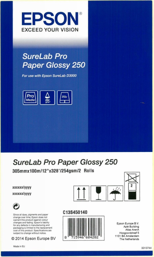 SureLab Pro Paper Glossy 250 12" 2rolls