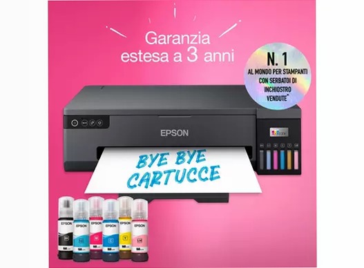 Stampante fotografica con serbatoi di inchiostro Wi-Fi A3+ EcoTank ET-18100 80fogli 22ppm