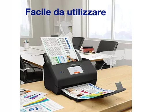 Scanner WorkForce ES-580W A4 fronte/retro automatico con Wi-Fi e touchscreen di facile utilizzo.