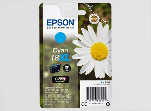 Singlepack Cyan 18XL Claria Home Ink