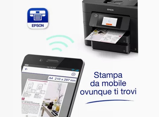 Stampante inkjet wireless multifunzione A4 WorkForce Pro WF-4830DTWF 500fogli 36ppm