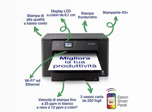 Stampante Epson WF-7310DTW A3+ 250fogli Inkjet 32ppm