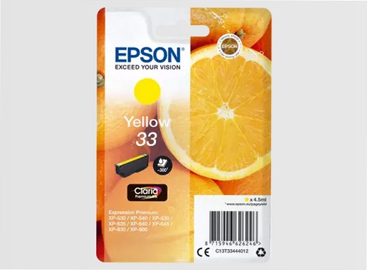 Singlepack Yellow 33 Claria Premium Ink