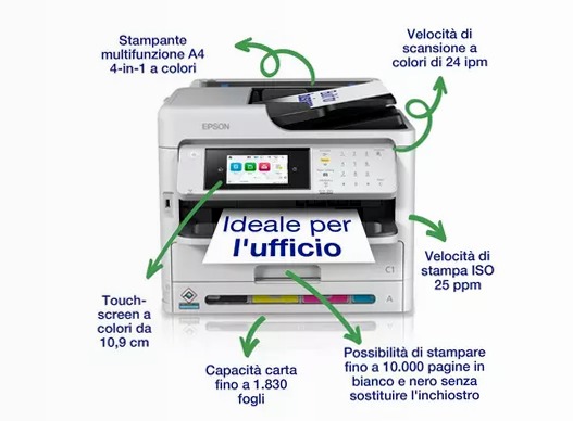 WorkForce Pro WF-C5890DWF Printer 330fogli 34ppm