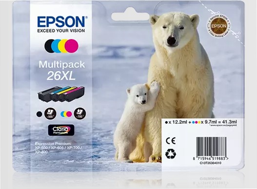 Multipack 4-colours 26XL Claria Premium Ink
