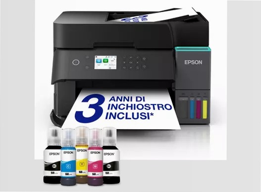 EcoTank ET-3950 stampante multifunzione A4 Wi-Fi con serbatoi di inchiostro, fino a 3 anni di inchiostro inclusi 250fogli 35ppm