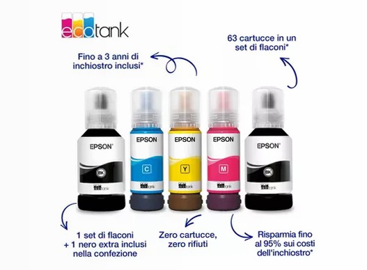 EcoTank ET-3950 stampante multifunzione A4 Wi-Fi con serbatoi di inchiostro, fino a 3 anni di inchiostro inclusi 250fogli 35ppm