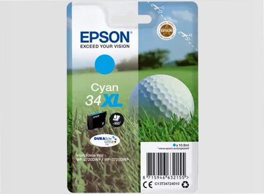 Singlepack Cyan 34XL DURABrite Ultra Ink