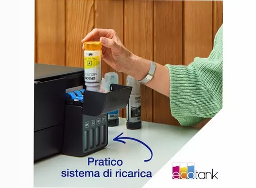 EcoTank ET-2864 stampante multifunzione A4 Wi-Fi con serbatoi di inchiostro, fino a 3 anni di inchiostro inclusi 100fogli 33ppm