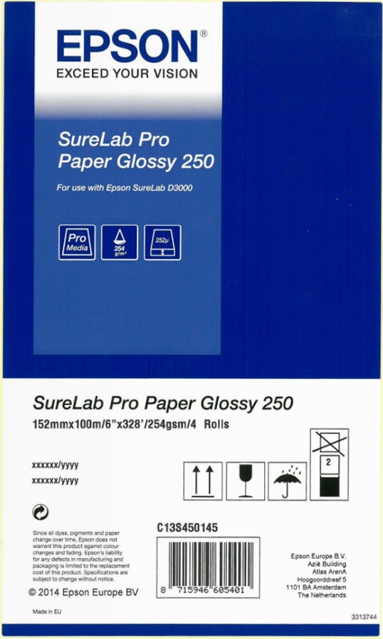 SureLab Pro Paper Glossy 250 6" 4rolls