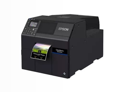 Stampante per etichette a inchiostro dye ColorWorks D6000, etichette con larghezza da 50 a 112 mm