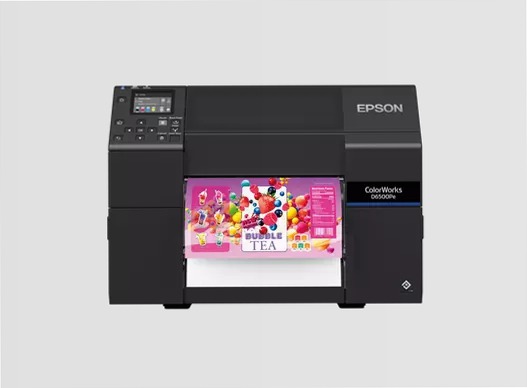 Stampante per etichette a inchiostro dye ColorWorks D6000, etichette con larghezza da 50 a 112 mm
