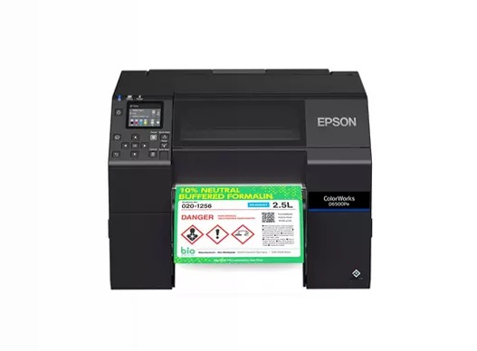 Stampante per etichette a inchiostro dye ColorWorks D6000, etichette con larghezza da 50 a 112 mm
