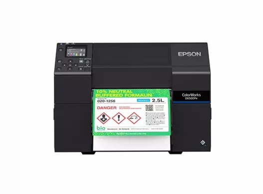 Stampante per etichette a inchiostro dye ColorWorks D6000, etichette con larghezza da 50 a 112 mm