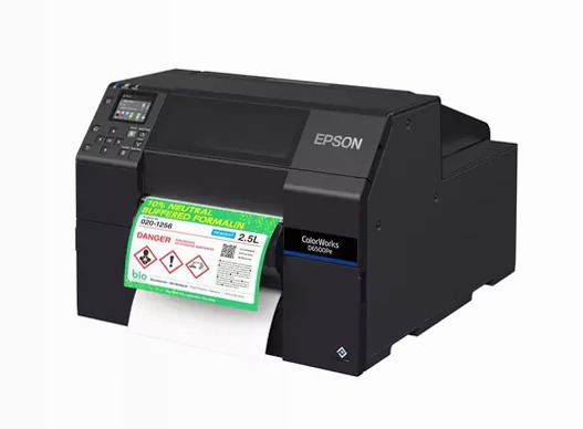 Stampante per etichette a inchiostro dye ColorWorks D6000, etichette con larghezza da 50 a 112 mm