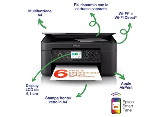Epson XP-4200 - Multifunzione Wi-Fi Direct 100fogli A4 Cartucce 42ppm