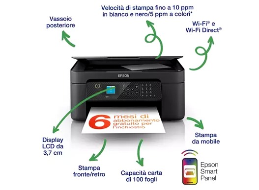 WF-2910DWF - Multifunzione A4 per Ufficio 100fogli 33ppm
