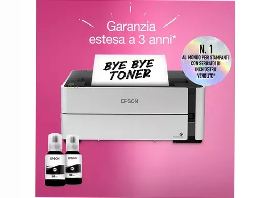 Stampante con serbatoio di inchiostro Wi-Fi A4 monocromatica EcoTank ET-M1170 250fogli 39ppm