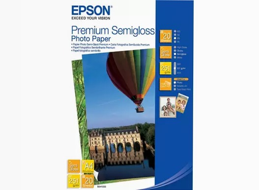 Epson A4 Premium Semigloss Photo Paper 251gsm, 20 sheets