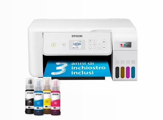 EcoTank ET-2876 stampante multifunzione A4 Wi-Fi con serbatoi di inchiostro, fino a 3 anni di inchiostro inclusi 100fogli 33ppm