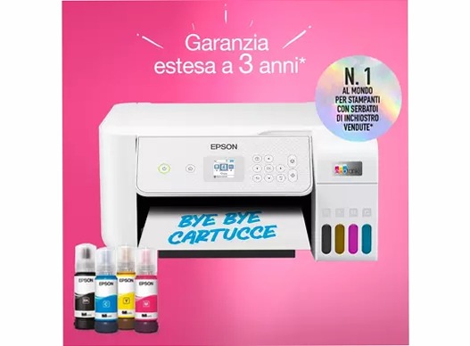 EcoTank ET-2876 stampante multifunzione A4 Wi-Fi con serbatoi di inchiostro, fino a 3 anni di inchiostro inclusi 100fogli 33ppm