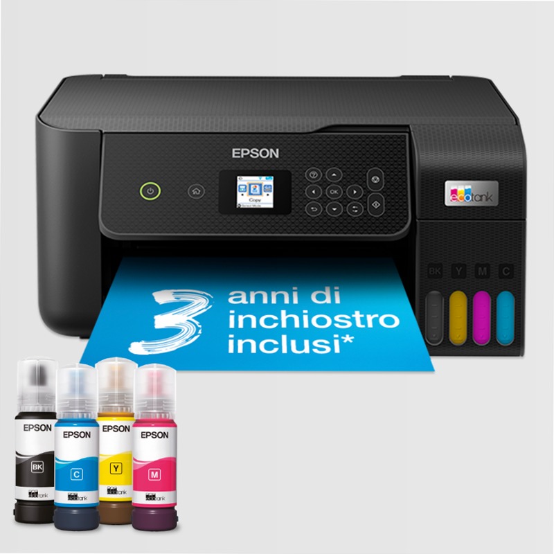 EcoTank ET-2821 stampante multifunzione A4 Wi-Fi con serbatoi di inchiostro, fino a 3 anni di inchiostro incluso 100fogli 33ppm