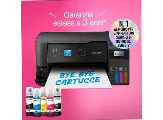 EcoTank ET-2840 stampante multifunzione A4 Wi-Fi con serbatoi di inchiostro, fino a 3 anni di inchiostro inclusi 100fogli 33ppm