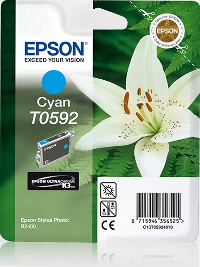 Singlepack Cyan T0592 Ultra Chrome K3