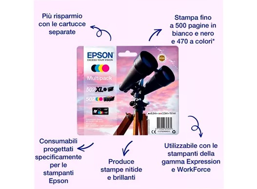 Cartucce di inchiostro originali Epson Binocolo 502