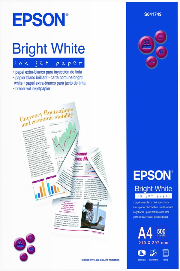 Bright White Ink Jet Paper, DIN A4, 90g/m2, 500 Sheets
