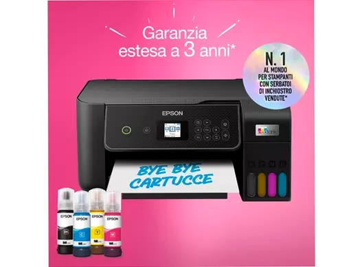 EcoTank ET-2871 stampante multifunzione A4 Wi-Fi con serbatoi di inchiostro, fino a 3 anni di inchiostro inclusi 100fogli 33ppm