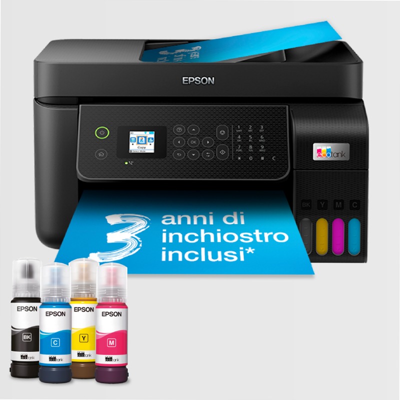 EcoTank ET-4850 stampante multifunzione A4 Wi-Fi con serbatoi di inchiostro, fino a 3 anni di inchiostro inclusi 250fogli 33ppm
