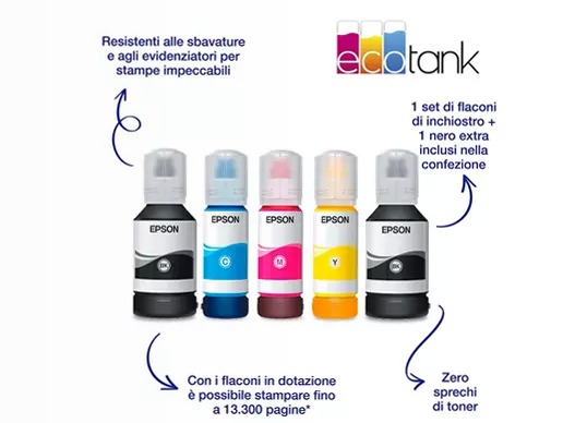 EcoTank Pro ET-5185 Stampante multifunzione A4 Wi-Fi con serbatoi di inchiostro e fax 250fogli 23ppm