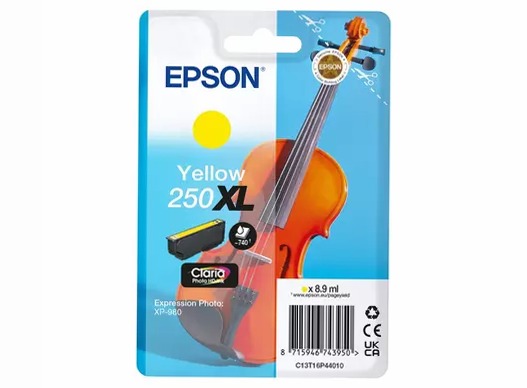 Inchiostro giallo 250XL Claria Photo HD Violino in confezione singola