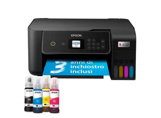 EcoTank ET-2870 stampante multifunzione A4 Wi-Fi con serbatoi di inchiostro, fino a 3 anni di inchiostro inclusi 100fogli 33ppm