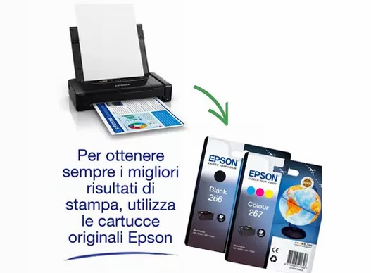 Stampante inkjet portatile monofunzione A4WorkForce WF-110W 14ppm